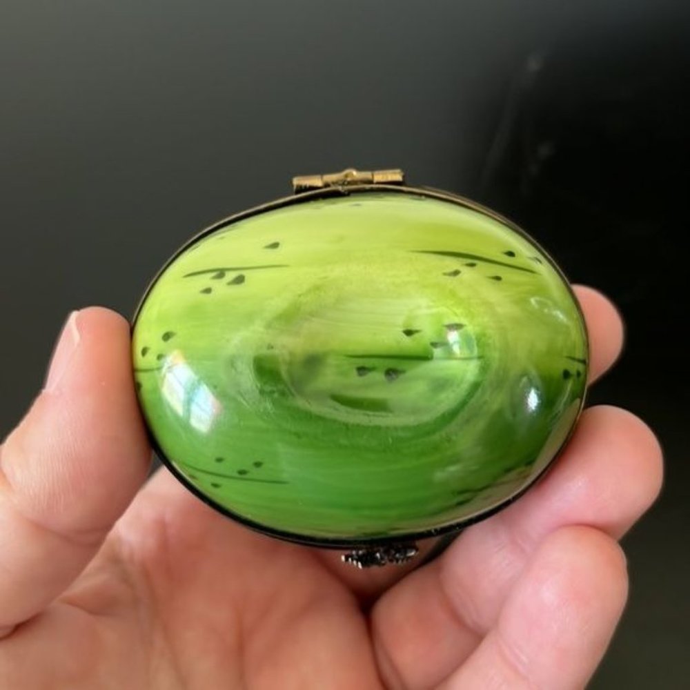Limoges Chamart Peint Main Watermelon Slice Trinket Pill Box - Picture 8 of 12